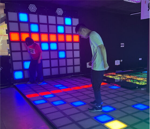 interactive LED floor escape room game