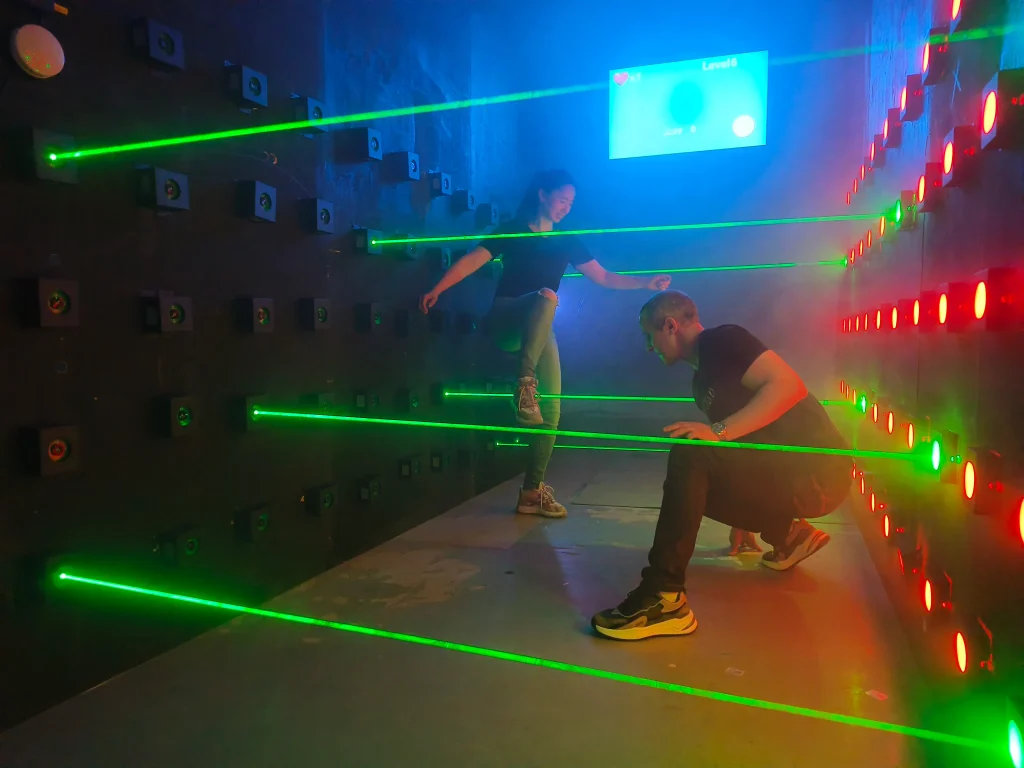 interactive laser maze room with thermal sensors
