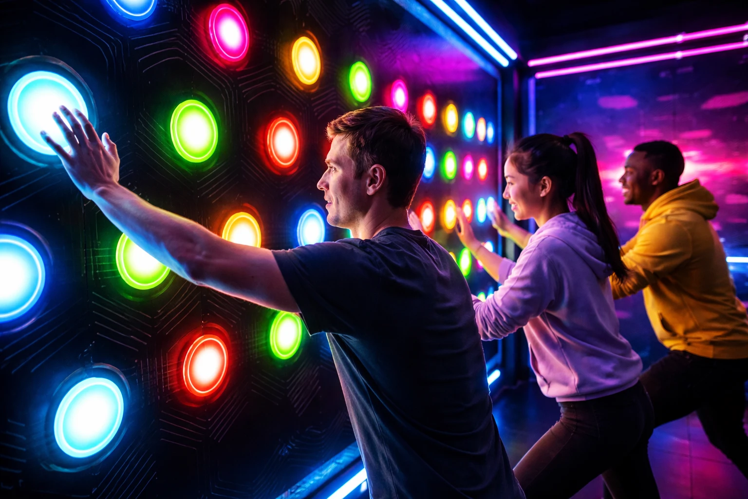 LED wall lighting button game system price
