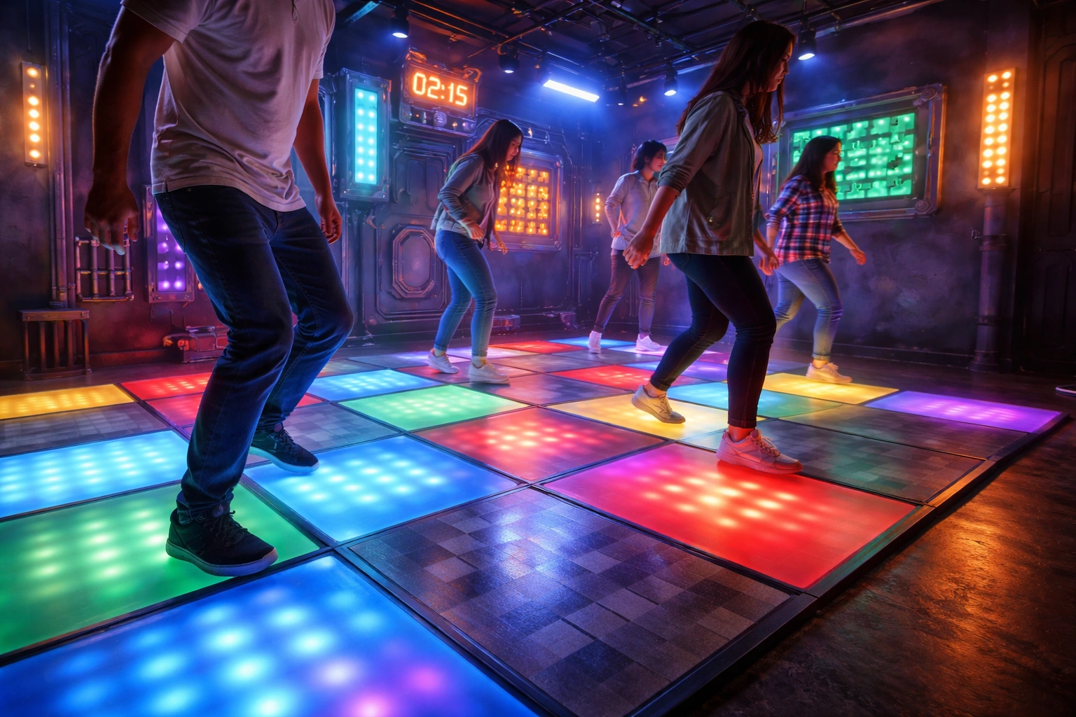 pressure sensitive LED floor tiles installation